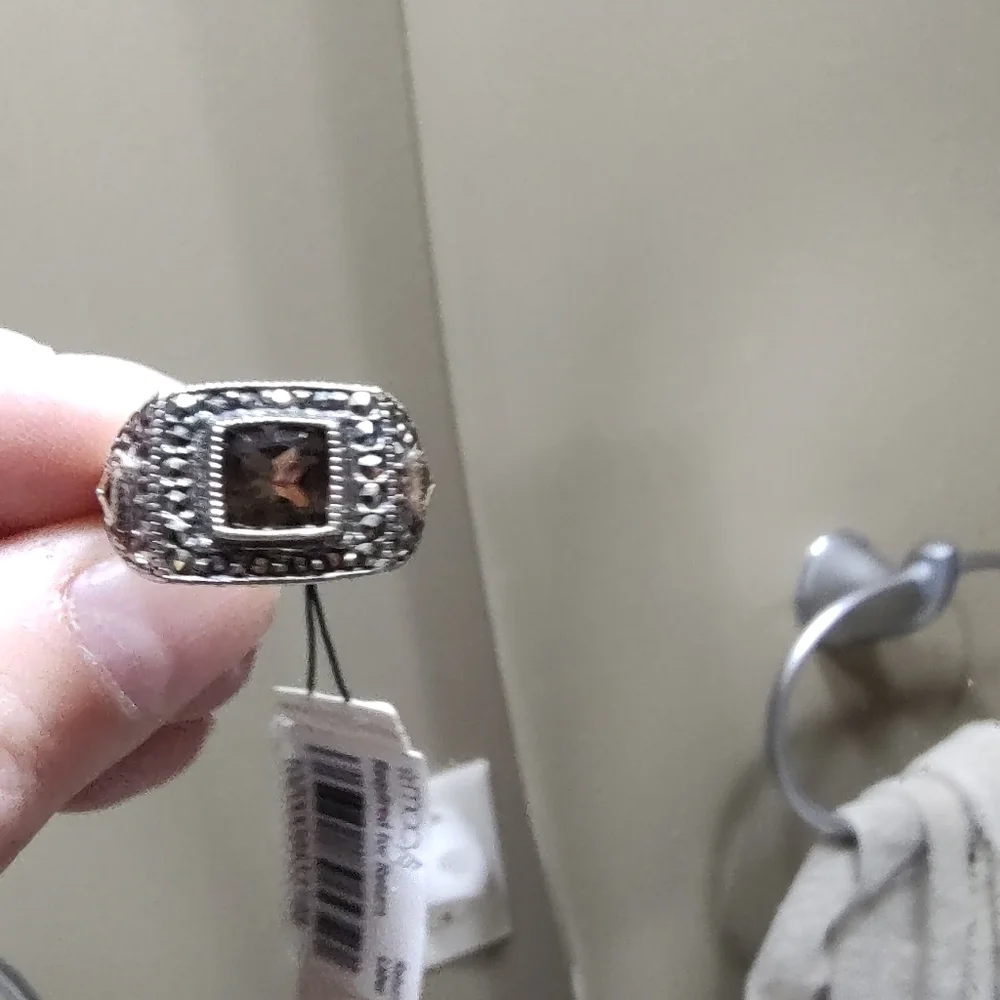 Judith Jack Ring Sterling Silver Marcasite Gem Size 6.5 6 1/2